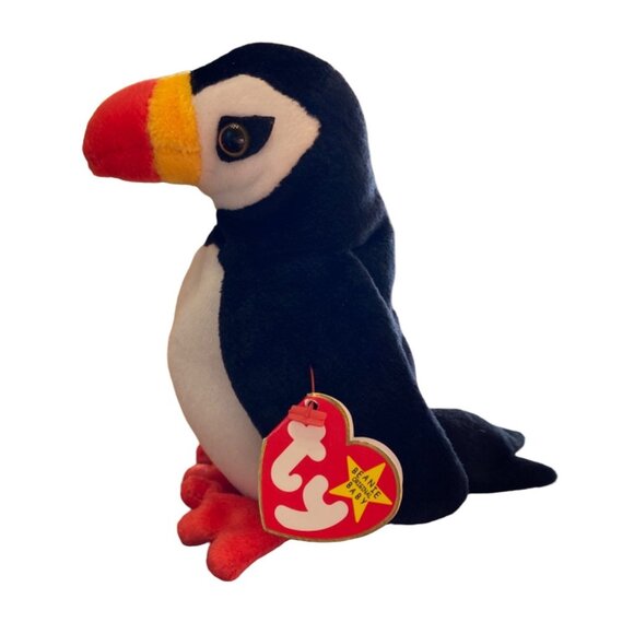 Ty Beanie Babies Puffer Puffin Plush Stuffed Animal 1997 Polyester Collectible T - Picture 1 of 9